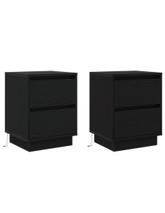 Armadio da Notte 2 pcs Rovere Nero 39 x 34,5 x 50 cm 2