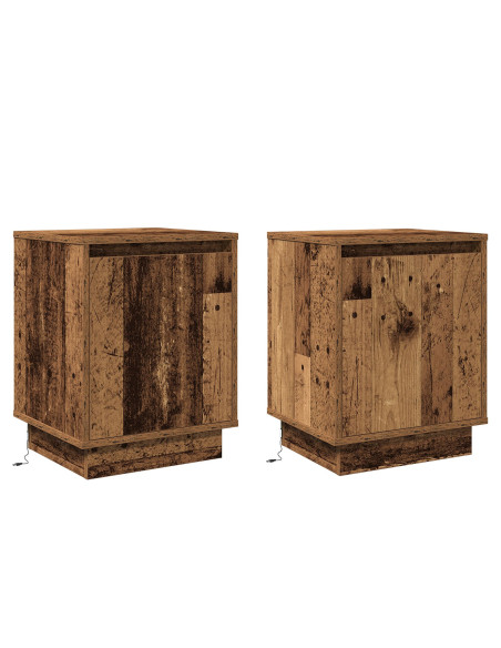 Tavolini da Comodino Set di 2 Legno usurato Legno ingegnerizzato