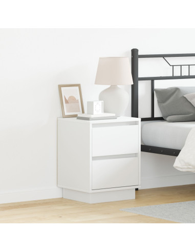Armadio da Notte con cassetto 2 pcs Bianco 39 x 34,5 x 50 cm