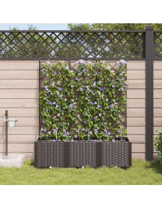 Vaso da giardino 3 pcs Marrone Acciaio