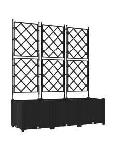 Vaso da giardino 3 pcs Nero 120 x 40 x 143 cm Acciaio