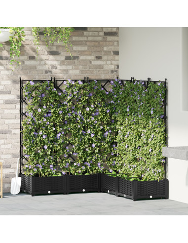 Vaso da giardino 5 pcs Nero 120 x 120 x 125,5 cm Acciaio