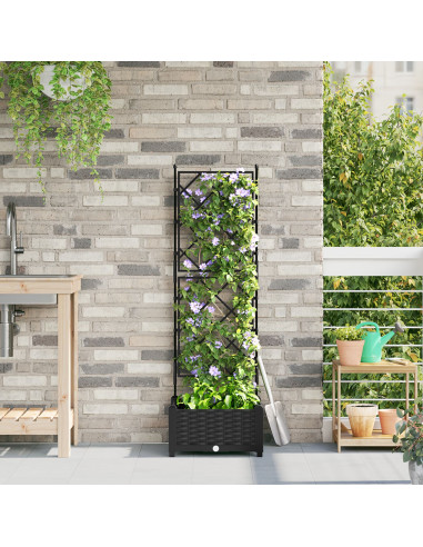 Vaso da giardino Nero 40 x 40 x 125,5 cm Acciaio