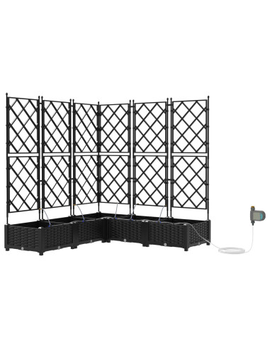 Vaso da giardino 5 pcs Nero Acciaio