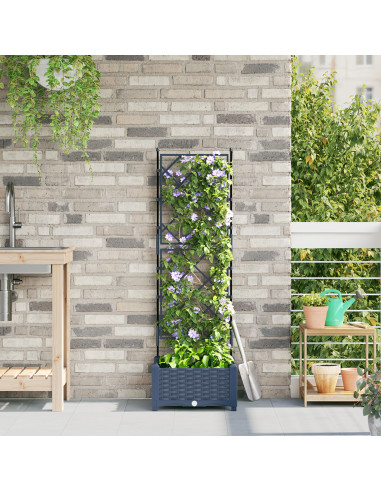 Vaso da giardino Grigio 40 x 40 x 125,5 cm Acciaio