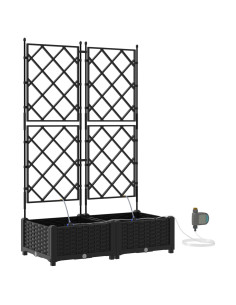 Vaso da giardino 2 pcs Nero Acciaio