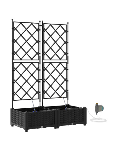 Vaso da giardino 2 pcs Nero Acciaio