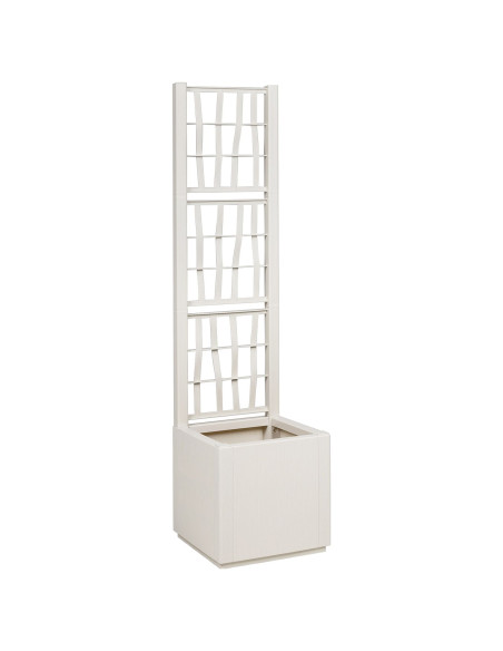 Fioriera da Giardino con Trellis Bianco 36x36x140 cm PP