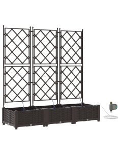 Vaso da giardino 3 pcs Marrone Acciaio