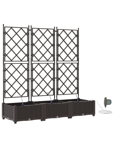 Vaso da giardino 3 pcs Marrone Acciaio