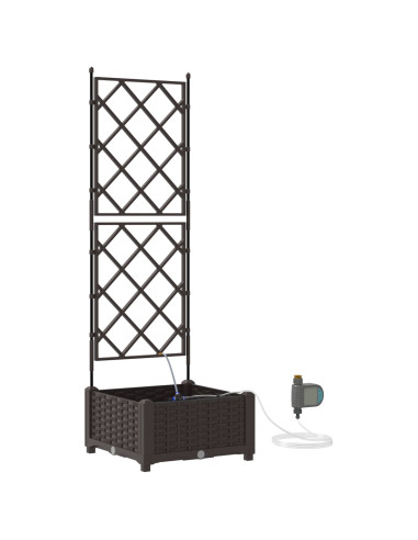 Vaso da giardino Marrone 40 x 40 x 126 cm Acciaio