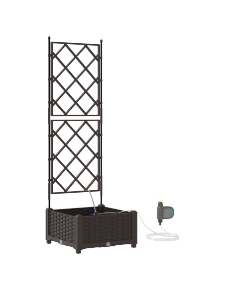 Vaso da giardino Marrone 40 x 40 x 126 cm Acciaio