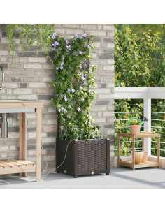 Vaso da giardino Marrone 40 x 40 x 142 cm Acciaio