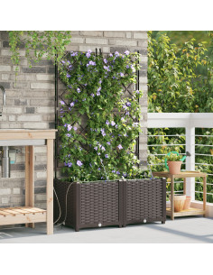 Vaso da giardino 2 pcs Marrone Acciaio