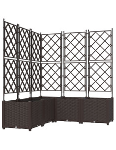 Vaso da giardino 5 pcs Marrone 120 x 120 x 143 cm Acciaio