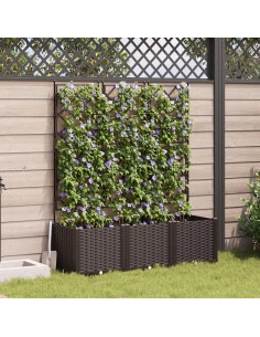 Vaso da giardino 3 pcs Marrone 120 x 40 x 143 cm Acciaio