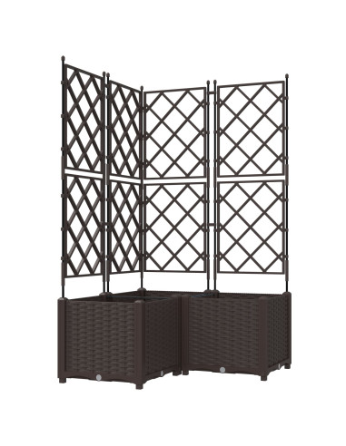 Vaso da giardino 3 pcs Marrone 80 x 80 x 143 cm Acciaio