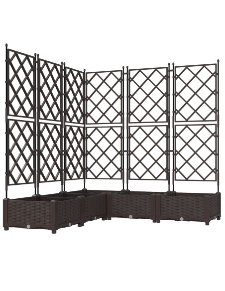 Fioriera da Giardino con Trellis 5 pezzi Marrone 120x120x125,5 cm