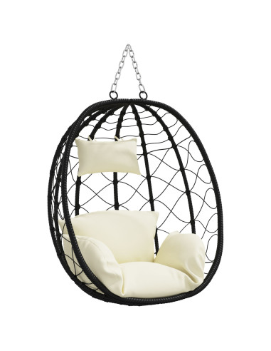 Sedia uovo sospesa Bianco crema 91,5 x 60 x 110 cm polyrattan