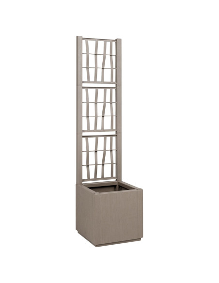 Fioriera da Giardino con Trellis Marrone Chiaro 36x36x140 cm in PP