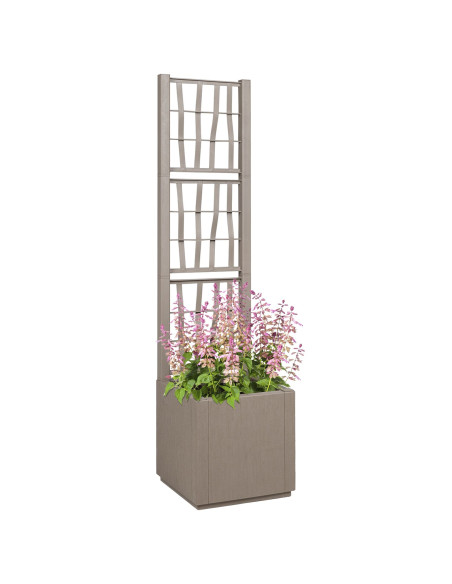 Fioriera da Giardino con Trellis Marrone Chiaro 36x36x140 cm in PP