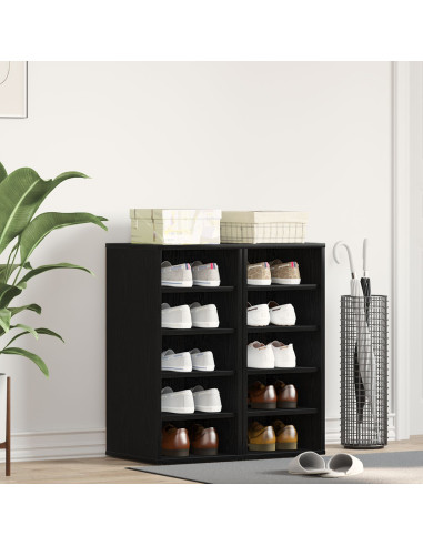 Mobile per scarpe 2 pcs Rovere Nero 32 x 35 x 70 cm