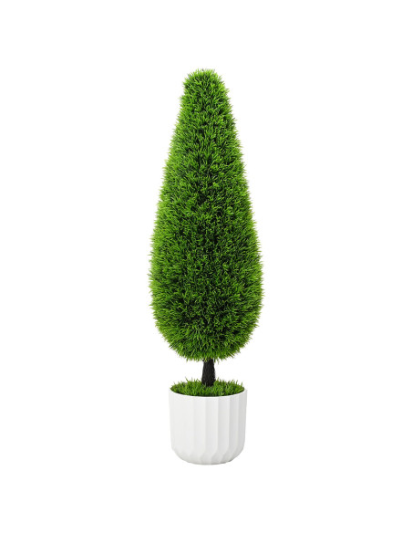 Pianta artificiale Topiaria in pino con vaso 24x90 cm Verde
