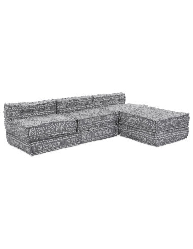 Divano modulare 4 pcs Grigio chiaro Tessuto