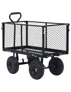 Carrello a Mano da Giardino Nero 350 kg