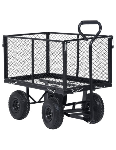 Carrello a Mano da Giardino Nero 350 kg
