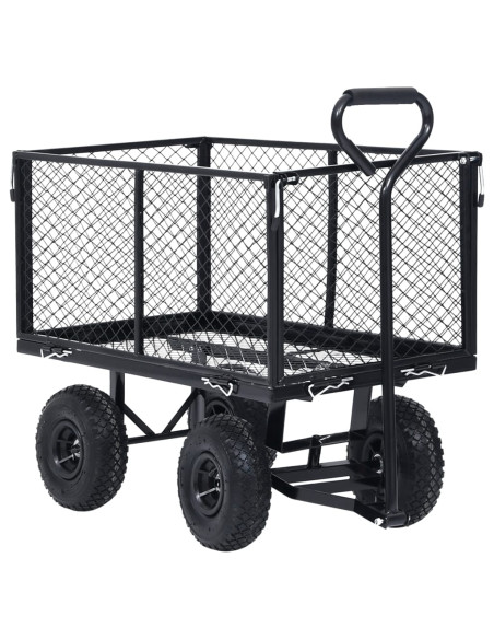 Carrello a Mano da Giardino Nero 350 kg