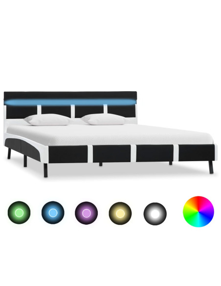 Giroletto con LED Nero in Similpelle 160x200 cm