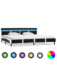 Giroletto con LED Nero in Similpelle 180x200 cm