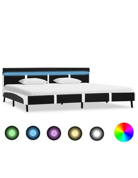 Giroletto con LED Nero in Similpelle 180x200 cm