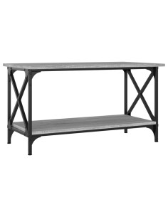 Tavolino Grigio Sonoma 80x45x45cm in Legno Multistrato e Ferro