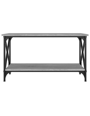 Tavolino Grigio Sonoma 80x45x45cm in Legno Multistrato e Ferro