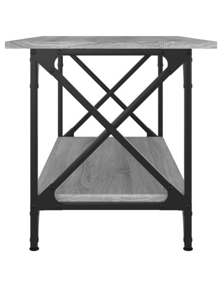 Tavolino Grigio Sonoma 80x45x45cm in Legno Multistrato e Ferro