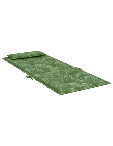Cuscini Sedia Schienale Alto 4 pz Motivo Foglie Tessuto Oxford