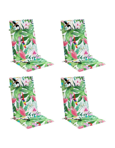 Cuscini per Sedia Schienale Alto 4pz Multicolore Tessuto Oxford