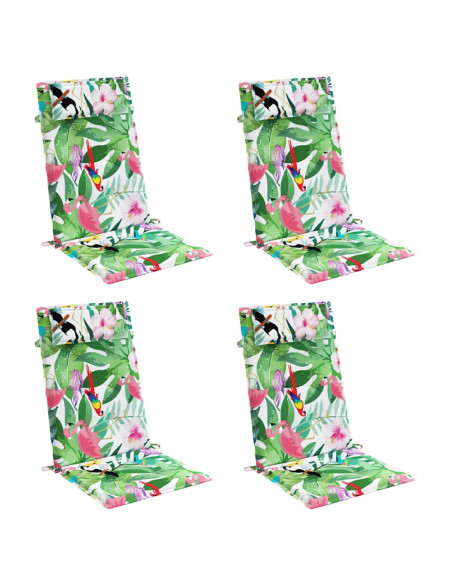 Cuscini per Sedia Schienale Alto 4pz Multicolore Tessuto Oxford