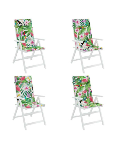 Cuscini per Sedia Schienale Alto 4pz Multicolore Tessuto Oxford