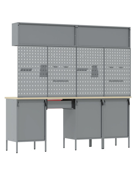 Set di mobili da lavoro con cassetto con blocco 10 pcs Rosso