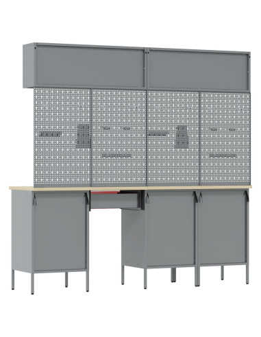 Set di mobili da lavoro con cassetto con blocco 10 pcs Rosso