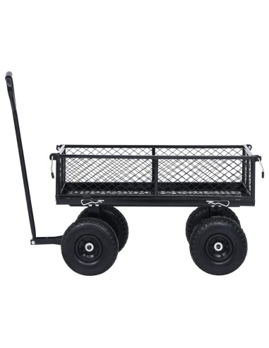 Carrello a Mano da Giardino Nero 250 kg