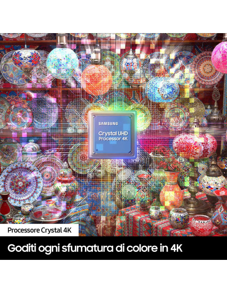 Samsung TV Crystal UHD 4K 75” UE75DU8570UXZT Smart TV Wi-Fi Titan Gray 2024, Processore Crystal 4K, 4K Upscaling, AirSlim Desi