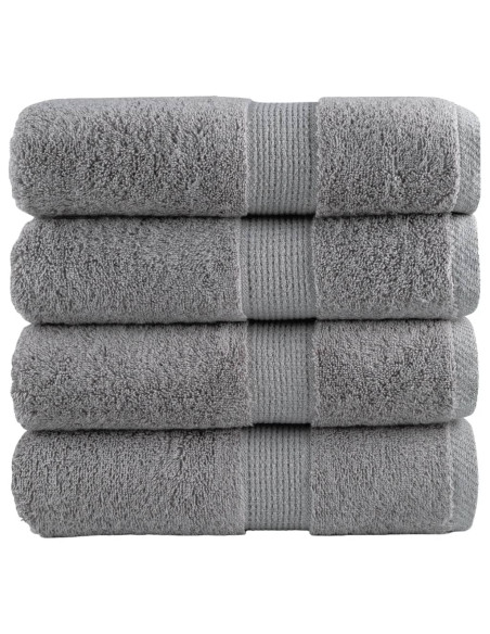 Asciugamani Ospiti 4 pz Grigi 30x50 cm 600gsm 100% Cotone
