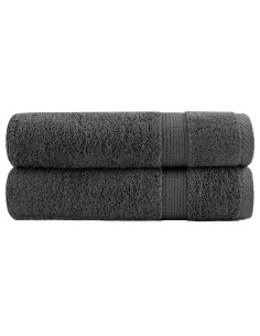 Asciugamani Doccia 2 pz Antracite 70x140 cm 600gsm 100% Cotone 2