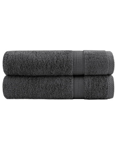 Asciugamani Doccia 2 pz Antracite 70x140 cm 600gsm 100% Cotone