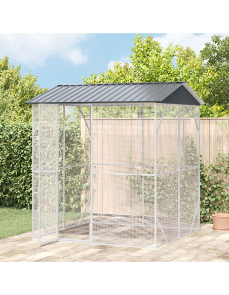 voliera per uccelli  antracite 210x227x247 cm acciaio