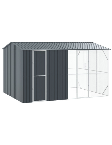 Aviario per Uccelli con Estensione Anthracite 310x442x247 cm in Acciaio